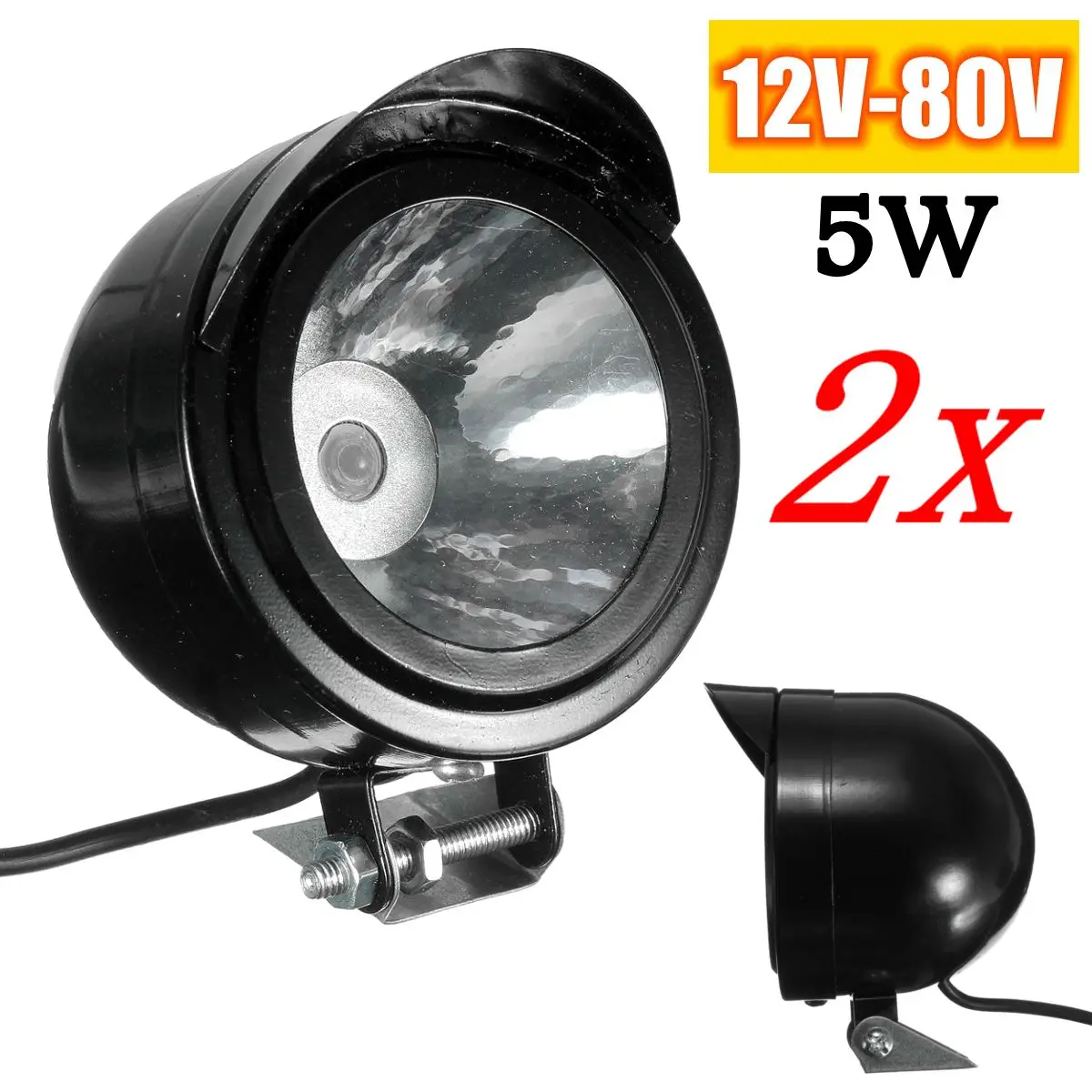 2Pcs 1/2/4 шт. 12 V-24 V 5W 6500K мотоцикл светодиодный Круглые Прожекторы противотуманных фар Лампа переднего света автомобиля свет для электрических транспортных средств и мотоциклов - Цвет: 2Pcs