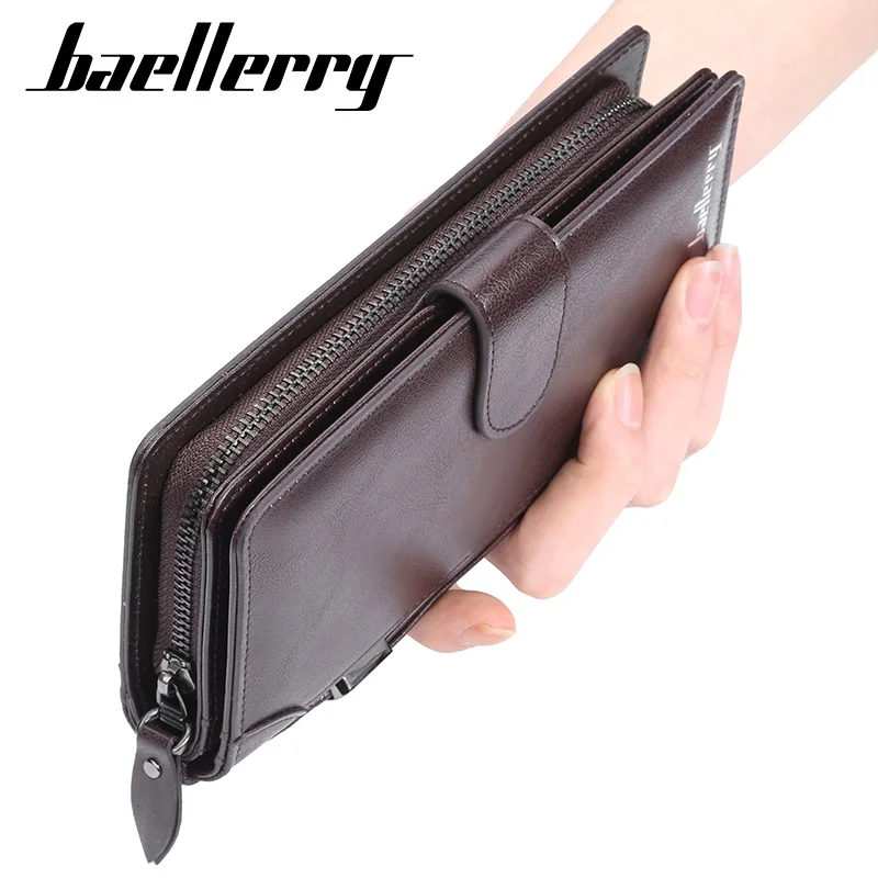 Мужские кошельки baellerry классический длинный стиль держатель для карт мужской кошелек качество молния большой емкости большой бренд Роскошный кошелек для мужчин