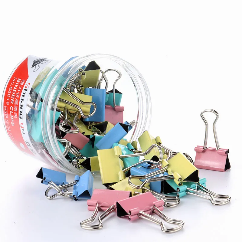 60pcs 4 Colors 6 Sizes Ins Colors Gold Sliver Rose Green Purple Binder Clips Large Medium Small Office Study Binder Clips