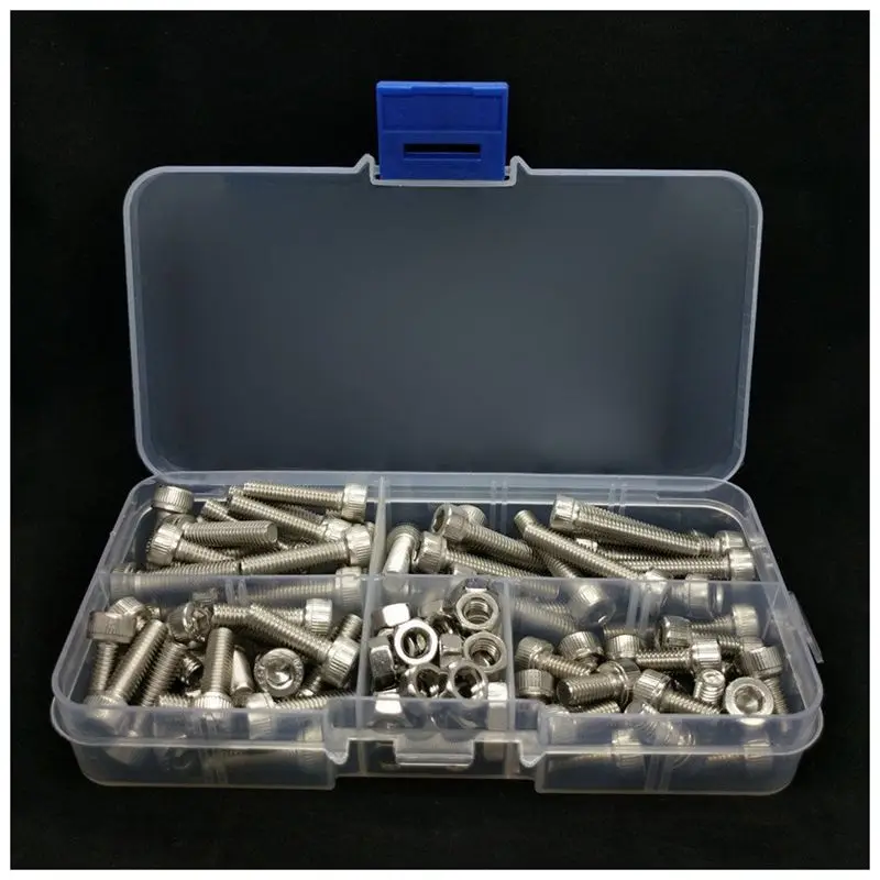 

Hot Sale 120Pcs M5 Stainless Steel Metric Hex Socket Head Cap Screws Nuts Assortment Kit(5 Sizes)