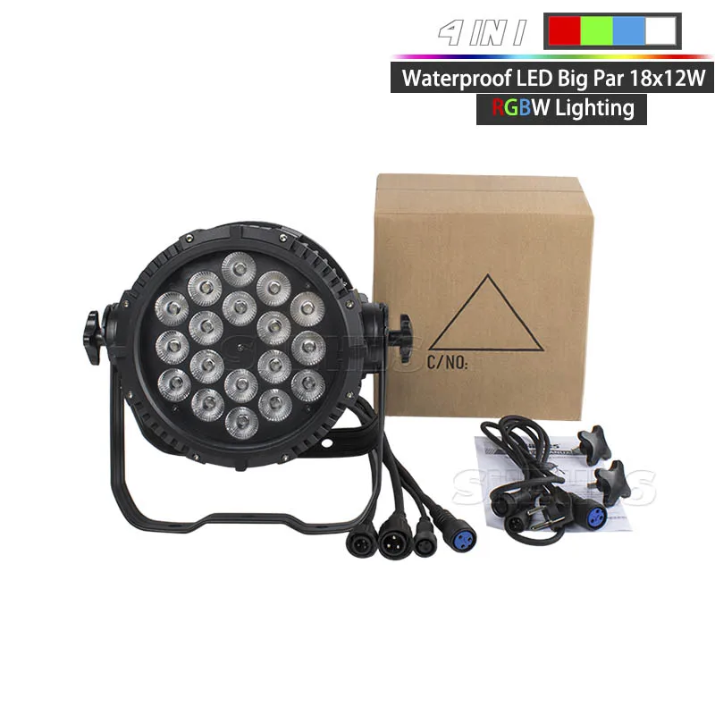 Waterproof 18x12W Водонепроницаемый Par 18x18 Вт RGBWA UV 6в1 DMX512 открытый IP65 Светодиодный DMX сценический эффект освещения для дискотеки DJ вечерние Club SHEHDS 18x12W - Цвет: Waterproof 18x12W