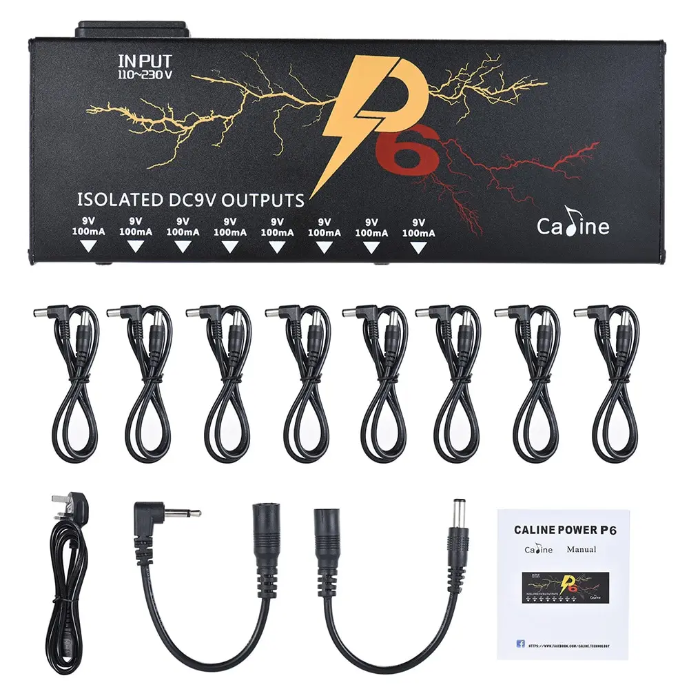 Горячая Caline P6 8 изолированный DC 9V выход Электропитание для гитары с защитой от короткого замыкания