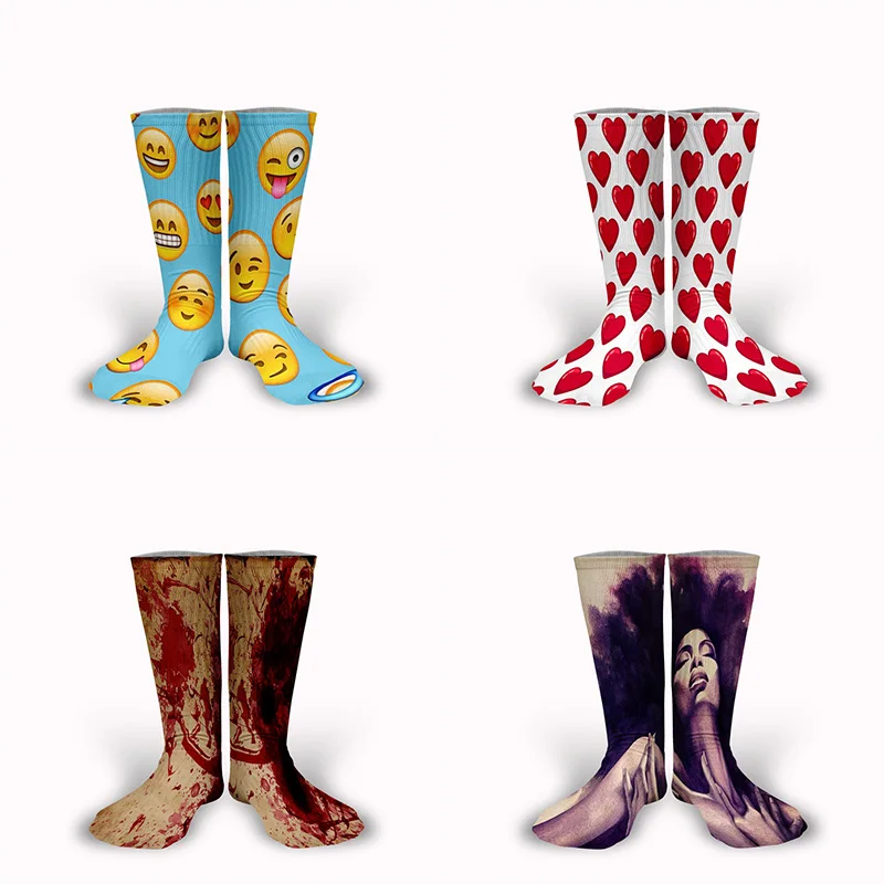 Повседневные одинаковые носки; унисекс; разные дизайнерские комбинации; забавные длинные рождественские носки в стиле Харадзюку с принтом в виде листьев конопли и клена