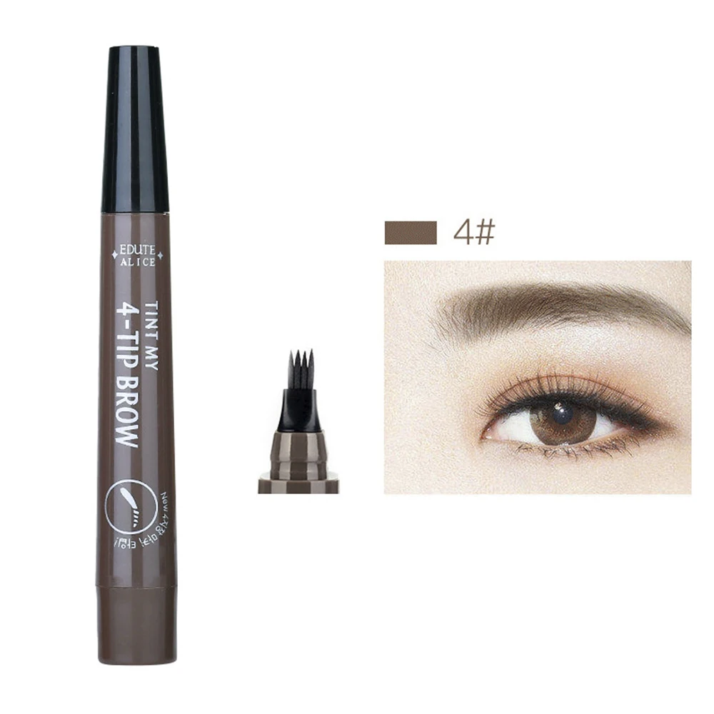 1pc Eyebrow Tattoo Pen Natural 4 Points Fine Sketch Waterproof Long-lasting Eye Brow Pen Eyebrow Enhancers Pencil Beauty Tools