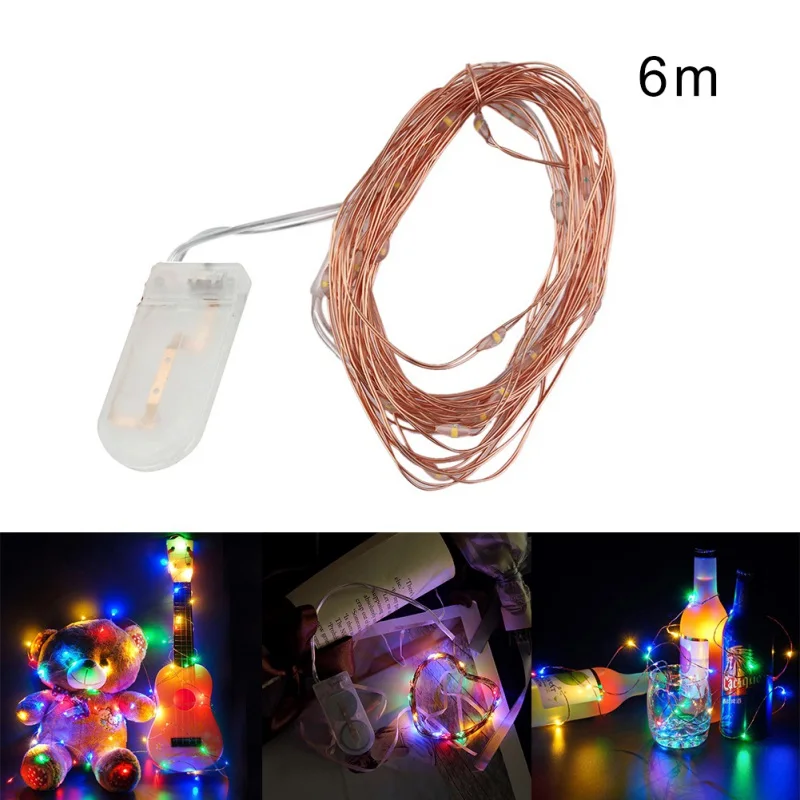 F3 60LEDS 1/2/3/4/5/6 M/10 20 Вт, 30 Вт/40/50/60 светодиодный S светильники в форме винных бутылок(с крышкой) Встроенный Батарея светодиодный в форме пробки Медный провод гирлянда - Цвет: F3 60LEDS