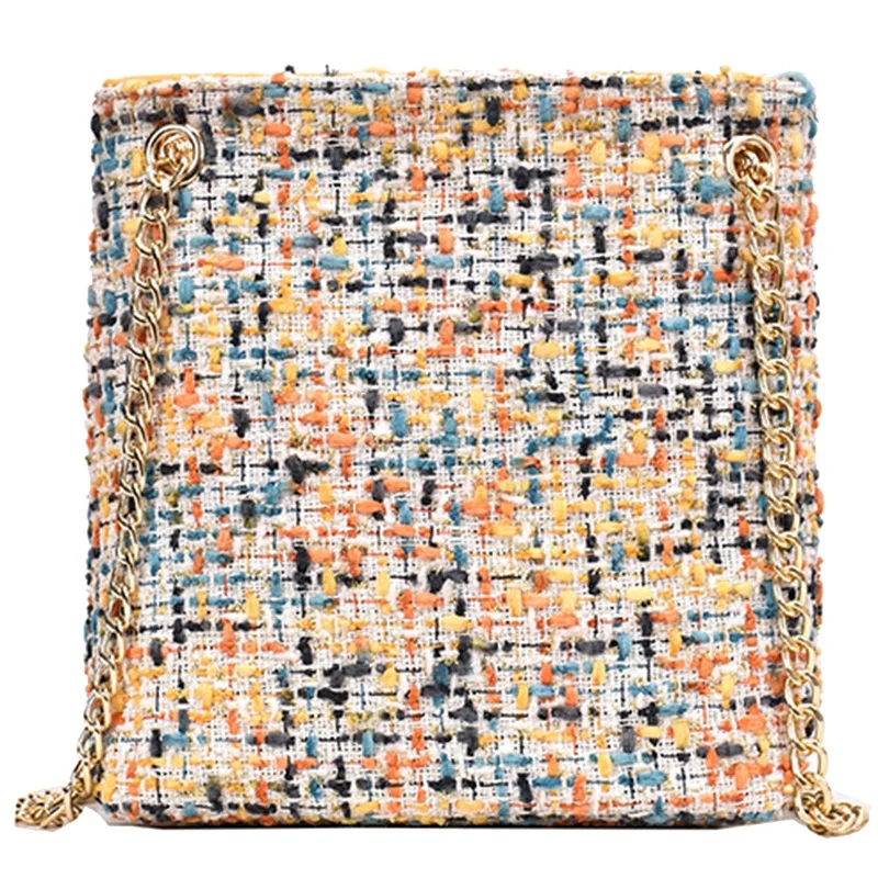 

Bucket Chain Wrapper Canvas Bag New Korean Fashion Single Shoulder Messenger Bag