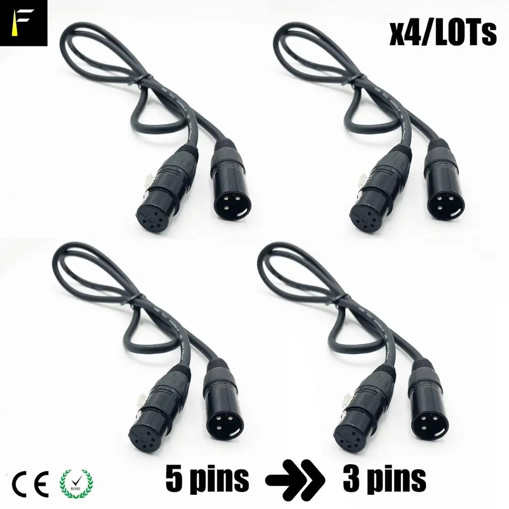 무대 조명 사운드 오디오 Dmx512 케이블, 3 핀 및 5 핀, 3XLR-5XLR 2in 1 컨트롤러 콘솔, DMX 케이블, 3 핀 전송 5 핀 쇼