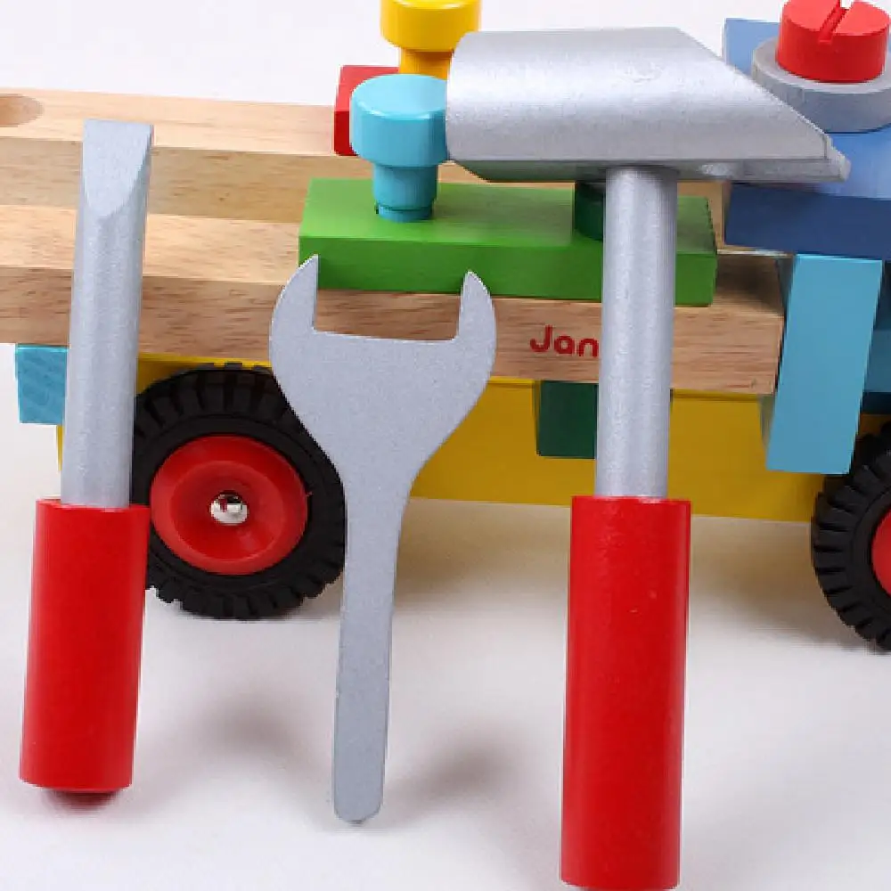 Деревянный инструмент, автомобильный винт для разборки, гайка, автомобильная игрушка Монтессори, обучающая детская ручная сборка, деревянная игрушка