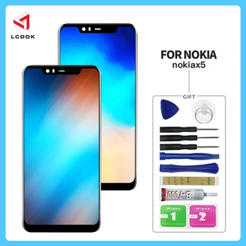 

100% Tested Screen For Nokia 5.1 Plus X5 TA-1102 TA-1105 TA-1108 TA-1109 LCD Display Touch Screen Digitizer Assembly Panel Parts