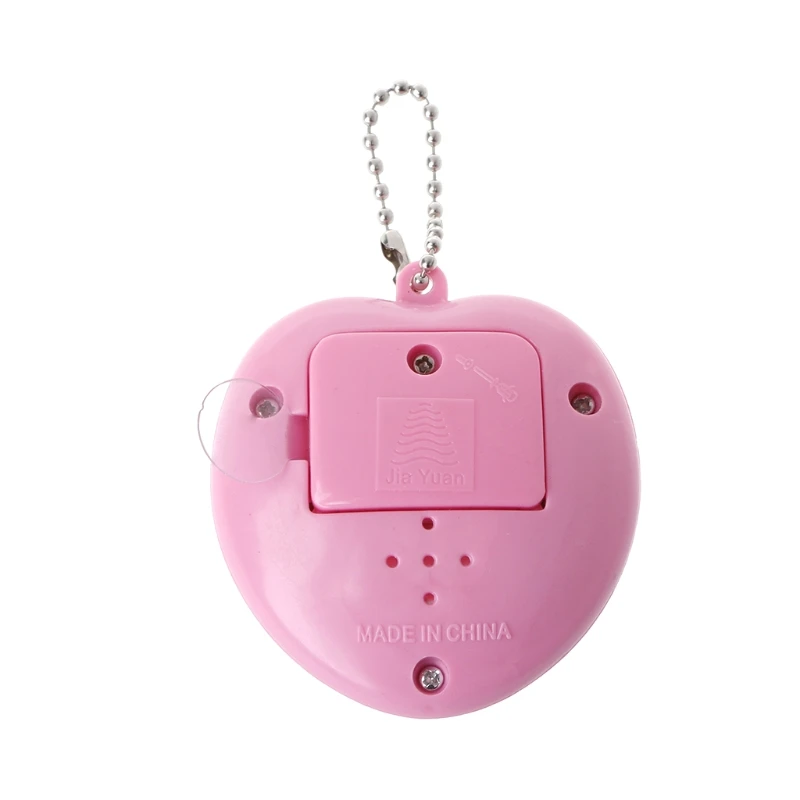 LCD Virtual Digital Pet Handheld Electronic Game Machine With Keychain Heart Shape E65D