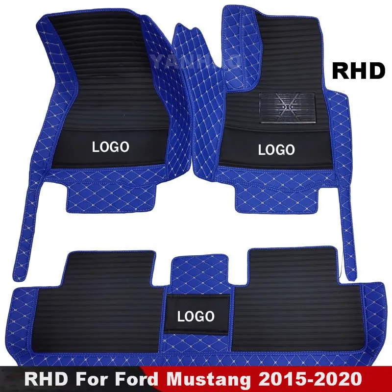 

RHD Carpets For Ford Mustang 2020 2019 2018 2017 2016 2015 Car Floor Mats Leather Waterproof Styling Auto Interior Accessories