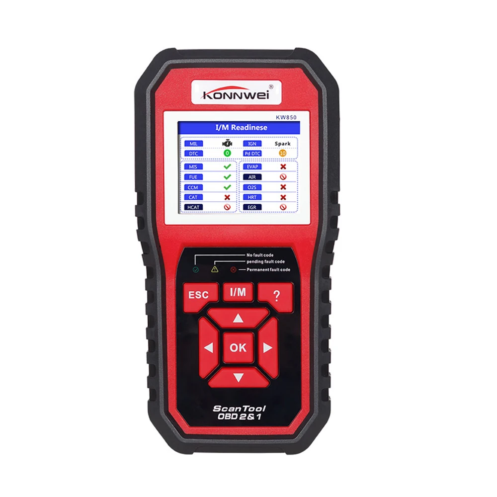 KONNWEI KW850 OBD2 сканер Многоязычный Полный OBD 2 функция автоматический диагностический инструмент кВт 850 лучше, чем Autel AL519 NX501 AD310 - Цвет: Red