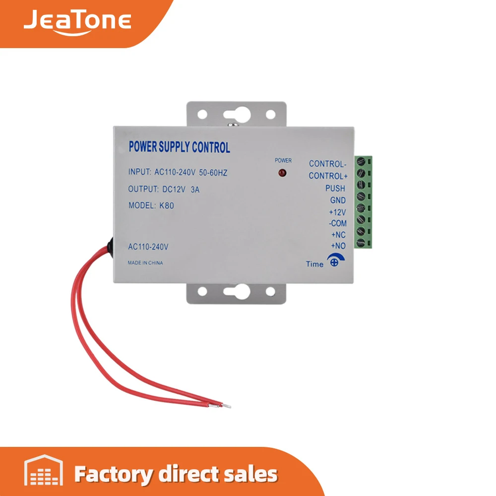 

Jeatone Door Access System Electric Power Supply Control DC 12V 3A Miniature Power/Electric Lock Power/Access Control System