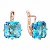 Luxury Earring 585 Rose Gold Color Jewelry Light Blue Cubic Zircon Earring Designs for Women  Fashion OL Earring ► Photo 2/6