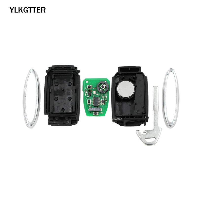 YLKGTTER 315/433MHz FSK Remote Smart Car Key for Jaguar XF XJ8 XK8 XKR XK with PCF7953A Chip FCC: KR55WK49244 & Uncut Blade