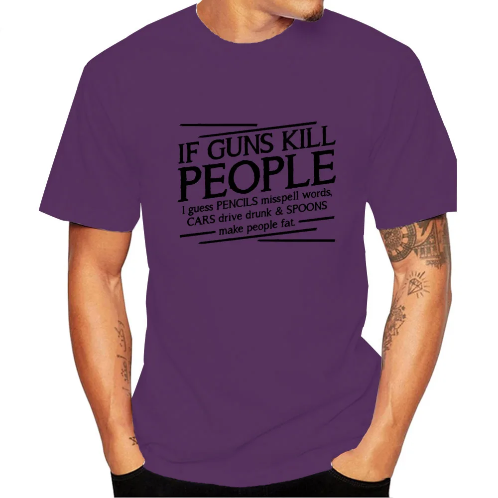 Мужская футболка с коротким рукавом Guns Kill People модная короткими рукавами и
