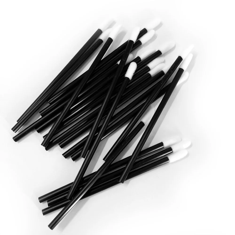 100 шт Одноразовые кисточки для губ кисть черного цвета палочки Аппликатор инструменты для нанесения макияжа Кисти для губ портативные