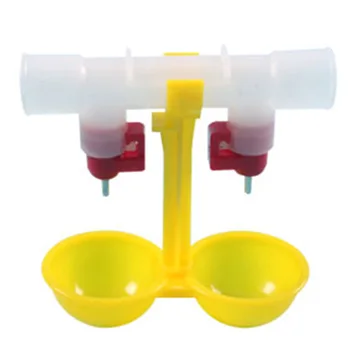 

HOT-25 Chicken Double Nipple Hanging Cup Chicken Drinking Fountain Ball Nipple Drinker Durable Farm Feeding Tools