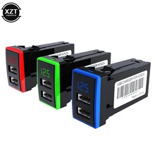  12V Dual USB Car Charger QC3.0 LED Voltmeter Power Adapter With Digital Voltage Display ForHONDA 