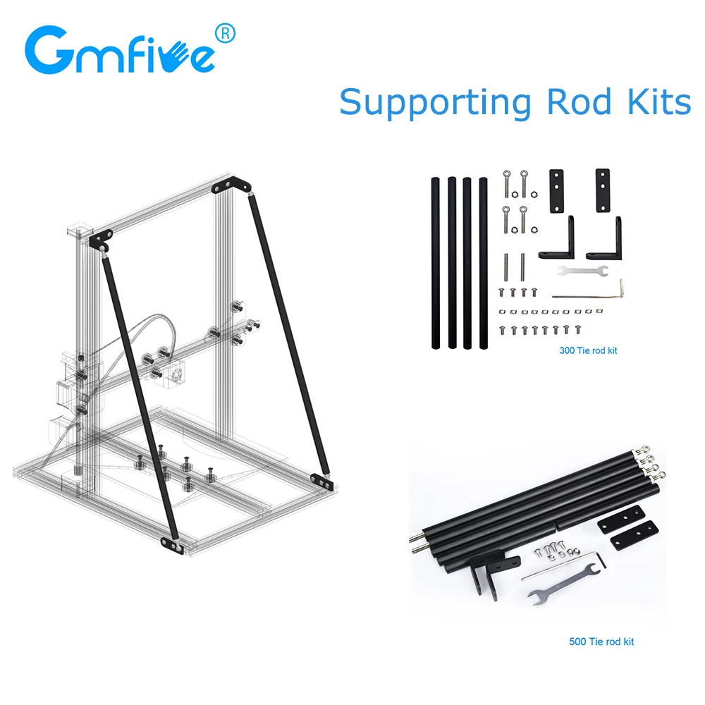 

GmFive Upgrade 3D Printer Parts Supporting Rod Kit Set 300MM 500MM Pull Rod for Creality 3D CR-10 CR-10S CR-10 S5 Printer Z Axis