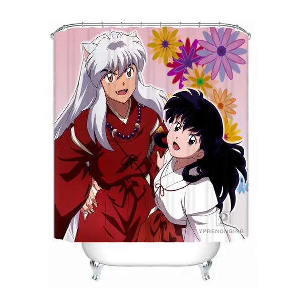 Shower Curtain Пользовательские Ретро аниме Inuyasha душ Ванная комната Шторы Mildewproof Водонепроницаемый полиэстер различные размеры#0421-21-55 - Цвет: Shower Curtain