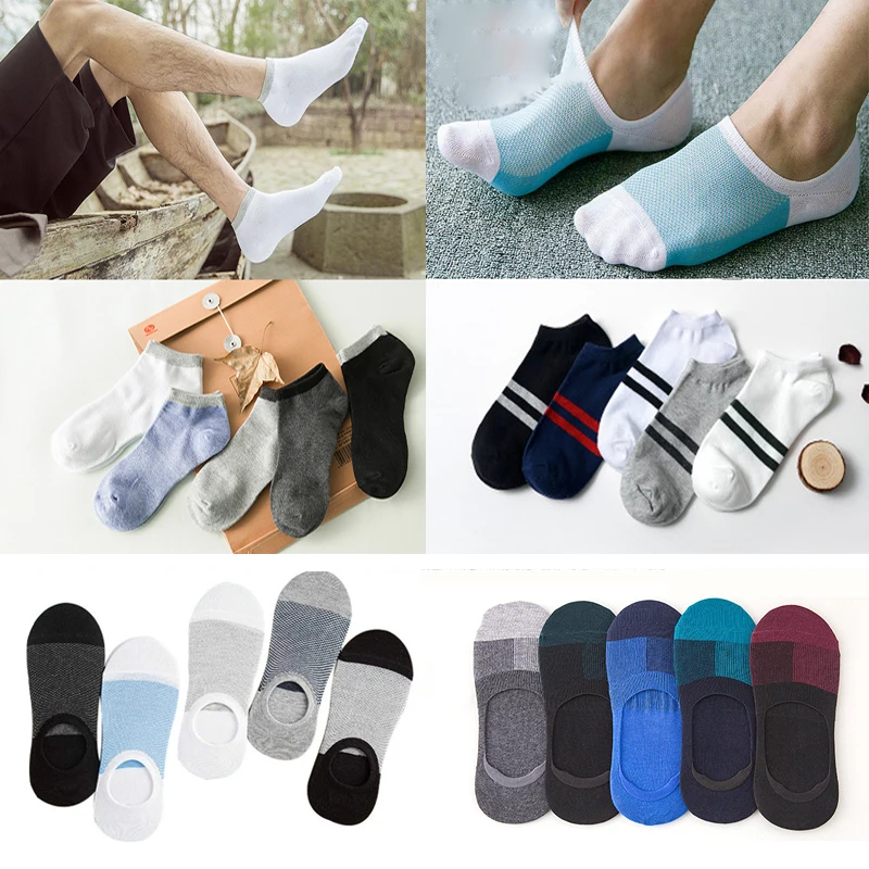 

3/5pair Fashion Boat Socks for Men Summer Spring Low Cut No Show Invisible Socks Short Cotton Breathable Casual Male Ankle Socks