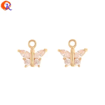 

Cordial Design 20Pcs 8*9MM Jewelry Accessories/CZ Charms/Hand Made/Genuine Gold Plating/Earring Findings/Pendant/DIY Making
