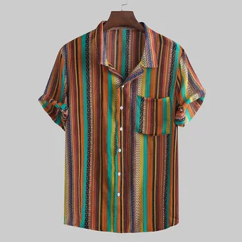 

The most handsome shirt! Men's Summer Fashion Casual Lapel Print Short Sleeve Shirt Top Blouse рубашка Purchasing 2020 shirt