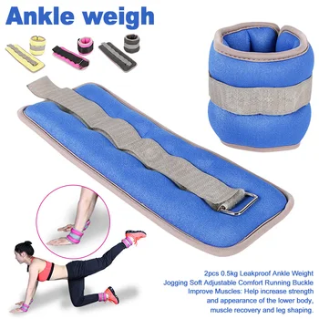 

2Pcs 0.5kg Jogging Ankle Weight Leakproof Body Building Gymnastics Adjustable Comfort Wrist Counterweight Cuffs Running Soft Gym