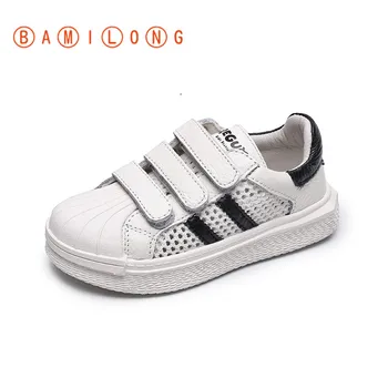 

Autumn Leisure Sports Shoes PU Leather Waterproof Kids Running Boys Shoes 2020 Newest Off White Brand Girls Sneakers Y46