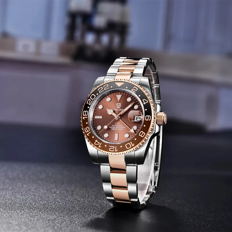 40mm Luxury Men Mechanical Wristwatch Stainless Steel GMT Watch Sapphire Glass Men Watches Reloj Hombre mechanical watch