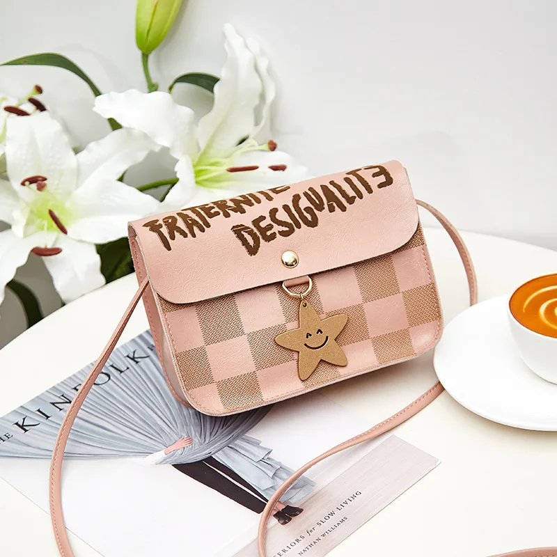 

Lettered Korean-style Cool Square Sling Bag 2019 Autumn And Winter New Products Women's Shoulder Mobile Phone Bag