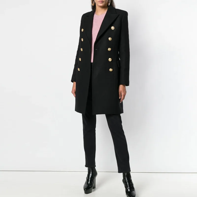 [DEAT] Осенняя Новая модная женская высококачественная одежда однотонная двубортная куртка с длинными рукавами и двойным карманом WI288