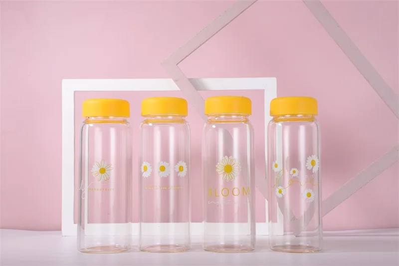 transparente dos desenhos animados garrafas drinkware estudante