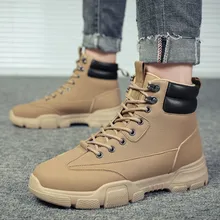 Высокие мужские ботинки с круглым носком на шнуровке; красивые короткие рабочие ботинки; мужские повседневные сапоги