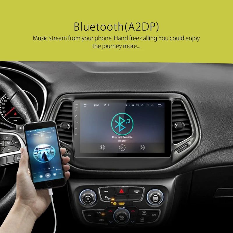 Excellent Dinpei Android 9.0 Car Radio Multimedia Player For Jeep Compass 2017 2018 2019 GPS Navigation 4G wifi video carplay android auto 2