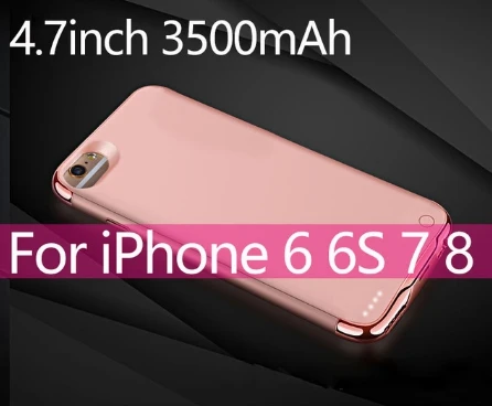 3500 мАч/4000 мАч тонкий ультра тонкий телефон батарея чехол для iPhone 6 6s 7 8 банк питания резервного копирования зарядное устройство чехол для iPhone 6 6s 7 8 плюс - Цвет: For 6 6S 7 8 Rosy