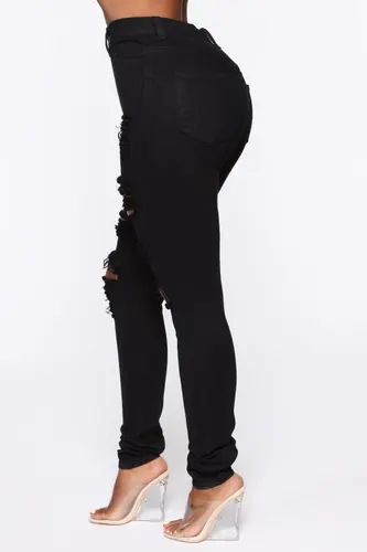 여성용 블랙 찢어진 청바지, 하이 웨이스트 데님 펜슬 팬츠, 스트레치 슬림 스키니 팬츠, XS-XL 글로벌 드롭 쉽, 2020 신상 패션 2