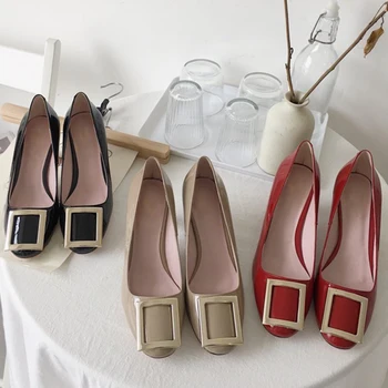 

2020 Brand Design Women's High Heels Sexy Bride Party mid Heel Round Toe Shallow mouth High Heel Shoes Women shoes size 35-39