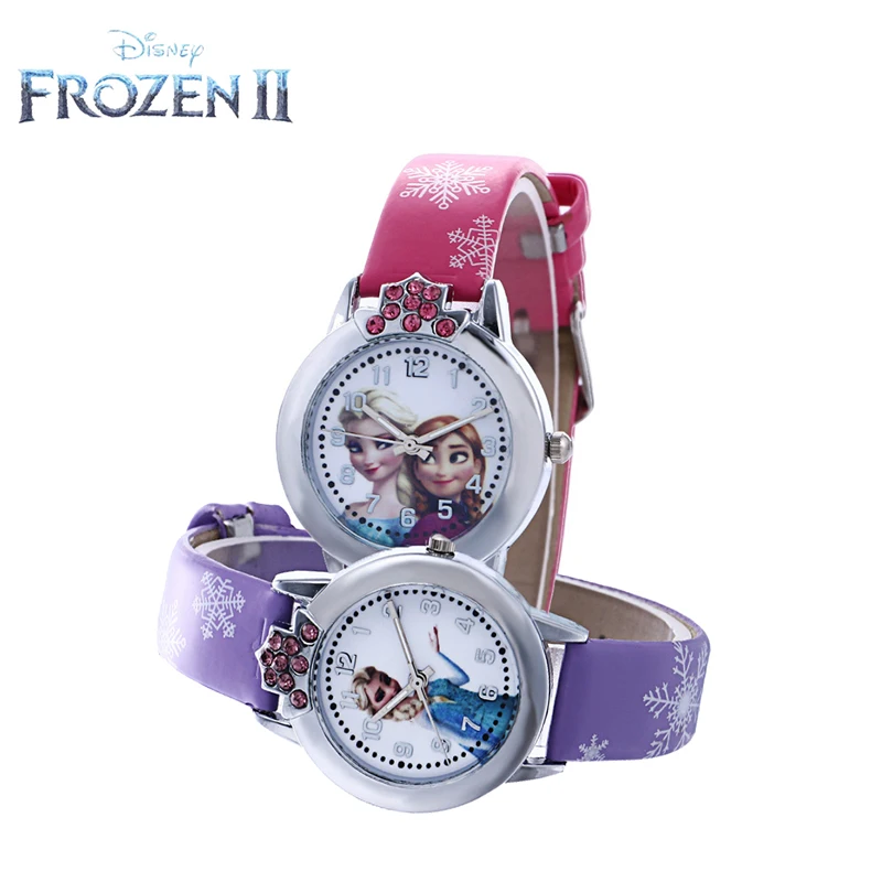 

Frozen2 Children's Watch Girl Student Cute Cartoon Princess Quartz disney anime figure Watch Gift for Kids