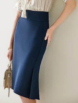 

Irregular Skirt Women's 2020 Spring and Autumn New All-match Temperament High Waist Slim Mid-Length Black Bag Hip Skirt