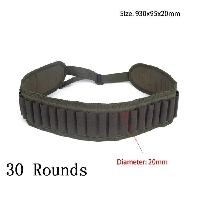 25/30 Rounds Ammo Shells Belt Cartridges Carrier Adjustable Waist Shoulder Belt for Shooting Hunting Accessories HOT - Цвет: TA4-011