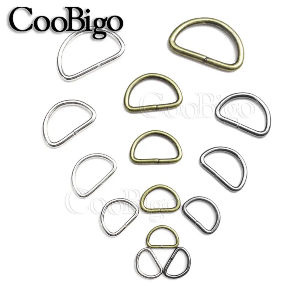 

5pcs 3/8" ~ 1" Dee D Ring Metal Buckle Webbing Backpack Bag Parts LeatherCraft Strap Pet Collar Sewing Accessories 5 Size Pick