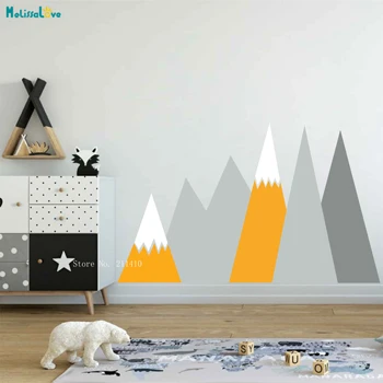 

Custom Colors Mountains Wall Art Headboard Decal Kids Protection Baby Room Self Adhesive Sticker Vinyl Pattern Decor YT2463A