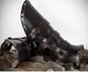 Leather Larp Greave Gaiter Medieval Boot Shoe Cover Men Women Viking Knights Leg Kit Costume Archer Half Chaps Armour For Adult ► Photo 2/4