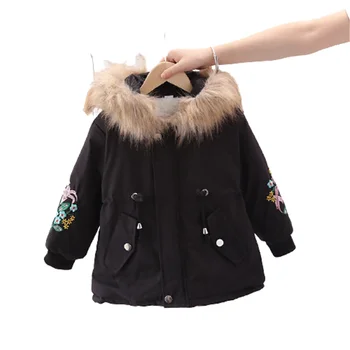 

2020 Baby Girl Jacket Plus Fur Warm Toddler Children's winter girl's cotton Parker clothes baby's thickened cotton padded coat