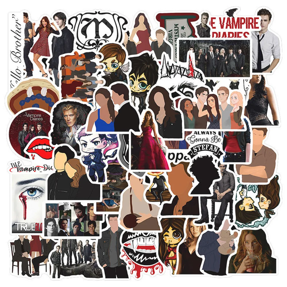 10/30/50PCS Popular American TV Series The Vampire Diaries Graffiti Stickers Luggage Motorcycle Laptop Stickers Wholesale