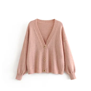 

2019 Winter Women's Sweater Cardigan Female Knitted Cardigan Open Front With Buttons Long Sleeve Knitwear