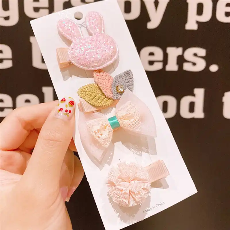 baby pink hair clips