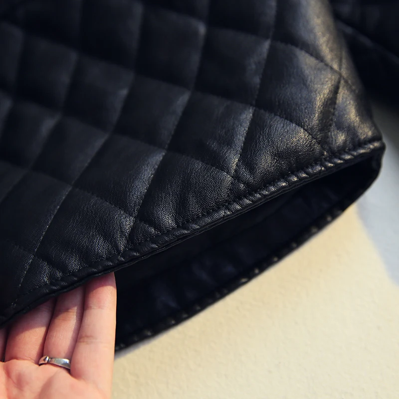 New Spring autumn Women Leather Jacket Women Black Color PU Leather Short Jacket Single-breasted Warm thick coat cc847